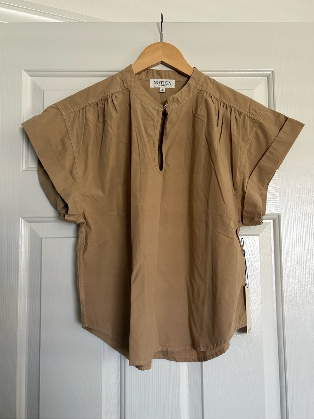 Nation LA Anthropologie Ruth Shirt Top Toffee ✨ NWT Sz S